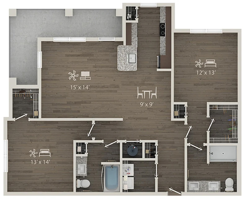 Radiant floor plan